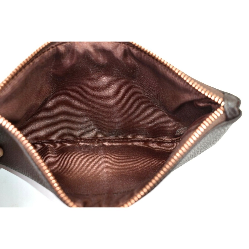 Zoeva Brown Rose Gold Zipper Faux Leather Makeup Bag - Picture 4 of 5